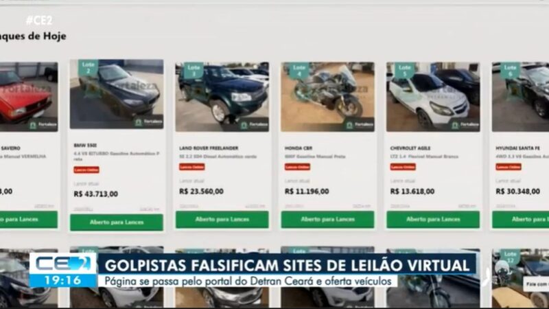 Criminosos falsificam sites de leilão virtual e aplicam golpes no Ceará; veja como se prevenir
