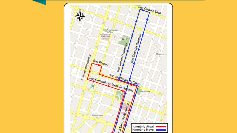 Etufor altera itinerário de duas linhas no Centro