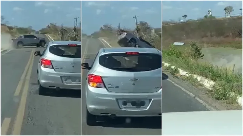 Padre cochila, perde controle de veículo e cai em lago no Ceará; vídeo