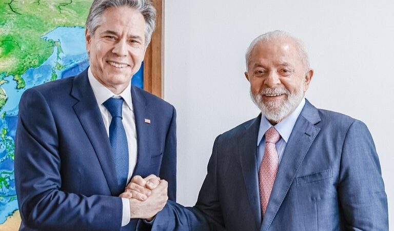 Presidente Lula e secretário de estado dos EUA tem reunião e tratam de agenda bilateral e G20