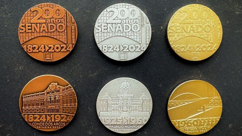 Senado lança medalhas comemorativas do bicentenário