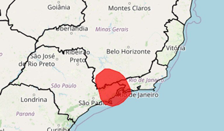 Previsão de chuvas severas em áreas do Rio de Janeiro, Minas Gerais e São Paulo