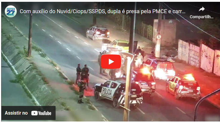 Com auxílio do Nuvid/Ciops/SSPDS, dupla é presa pela PMCE e carro roubado é recuperado na Capital