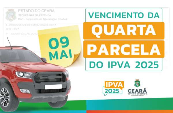 IPVA 2025: 4ª parcela vence nesta sexta-feira (9)