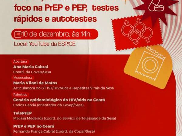 Sesa promove webinar sobre prevenção combinada no Dezembro Vermelho na quarta-feira (10)